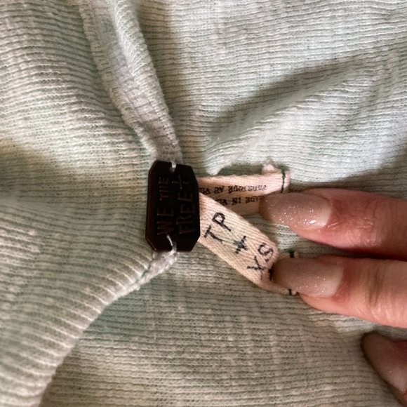 Free People Palisades Off-the-Shoulder Sweater Top in Mint Green - Picture 6 of 7